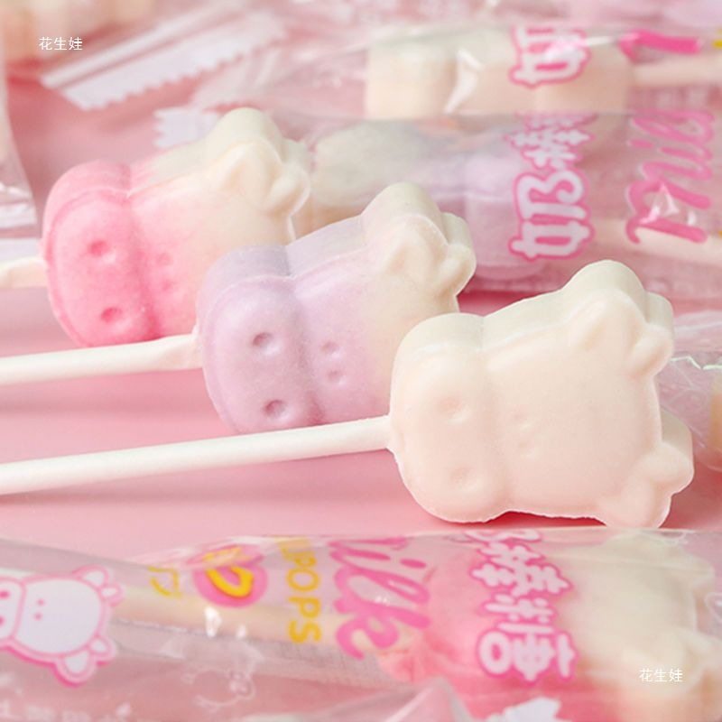 Cow Head Milk Lollipop Milk Tablets Lollipop Individually Packaged Children's Casual Snacks Internet Celebrity Milk Lollipop Candy Wholesale