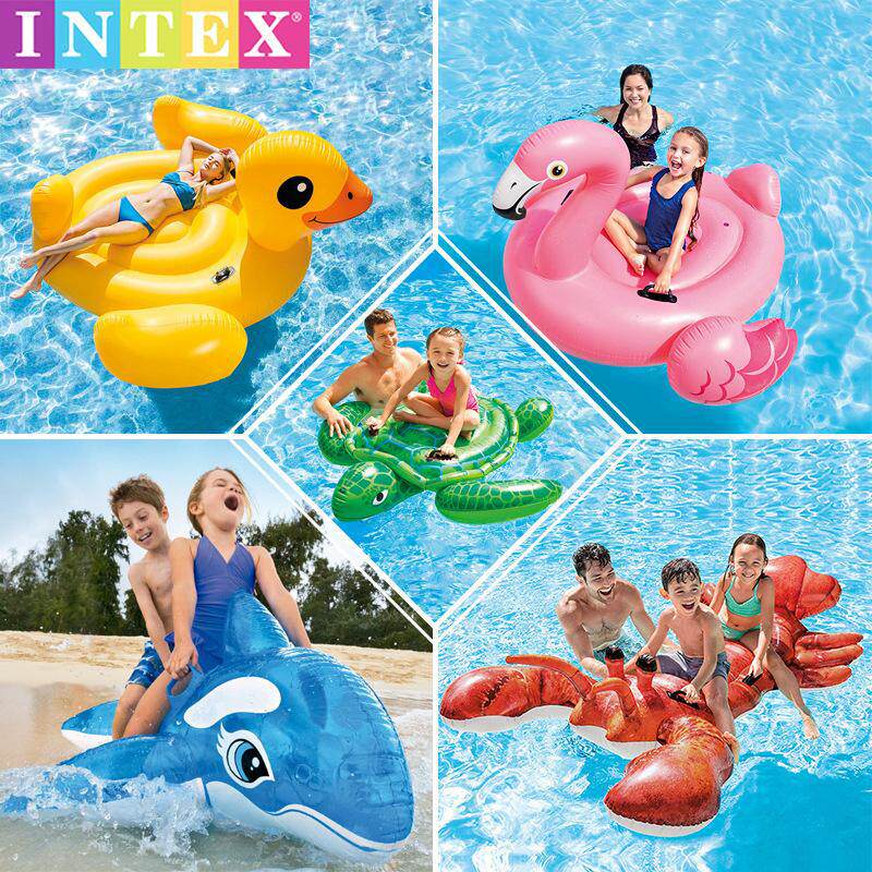 Надувная игрушка INTEX для детей и взрослых с водным креплением лебедь, фламинго, единорог, плавательный круг, павлин, плавающий ряд Изображение 1