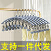 10-clip stainless steel multi-functional multi-clip hanger socks rack household balcony drying rack non-slip inner hanger wholesale