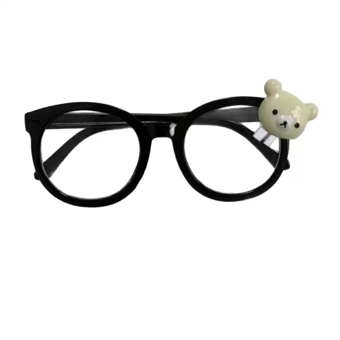 Japanese Cute Retro Rilakkuma Glasses with Large Black Frames, Face-Slimming, Subculture, Cute Decoration, Photo Cosplay, Anime