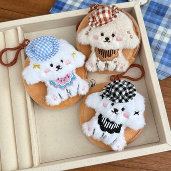 Cute Plush Hat Puppy Coin Purse Pendant Girl Heart Pendant Student Headphone Bag Coin Storage Bag Gift