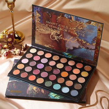 NOVO makeup 40 color eyeshadow plate ins Super fire pearlescent matte glitter student Daily Earth color affordable eye shadow