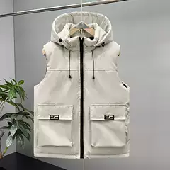Cross-Border Cotton Vest Men's Loose Trendy Sleeveless Youth Cotton Coat Autumn and Winter Fashion Workwear Cotton Vest Jacket