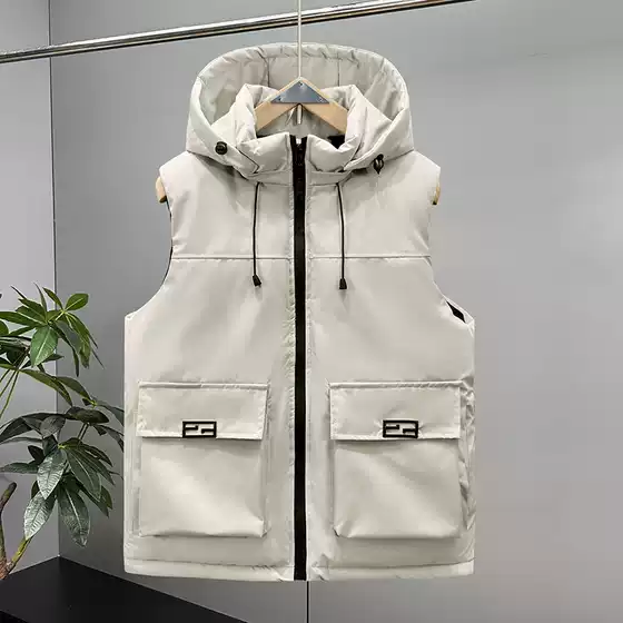 Cross-Border Cotton Vest Men's Loose Trendy Sleeveless Youth Cotton Coat Autumn and Winter Fashion Workwear Cotton Vest Jacket