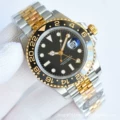 Five beads with gold and black surfaces