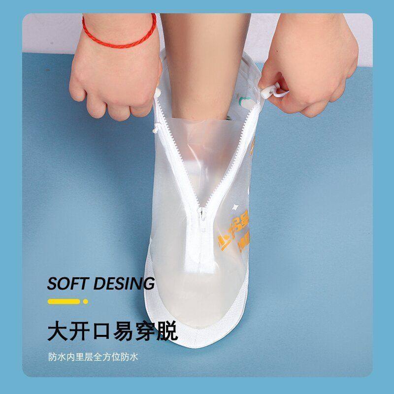 Children's Rain Boots Covers for Boys and Girls, Rainproof Waterproof Foot Covers, Non-slip and Wear-resistant, Baby Student Water Shoes, Medium and High Rain Boots