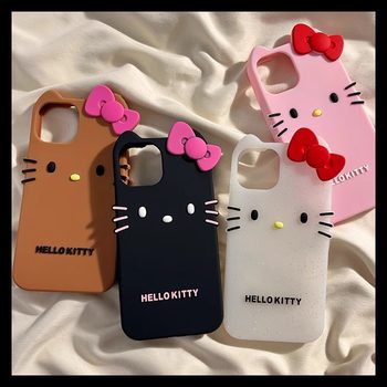 Cartoon Bow Kt Cat Iphone14/13 Suitable for 12/11 Apple 17/16/15Promax Mobile Phone Case
