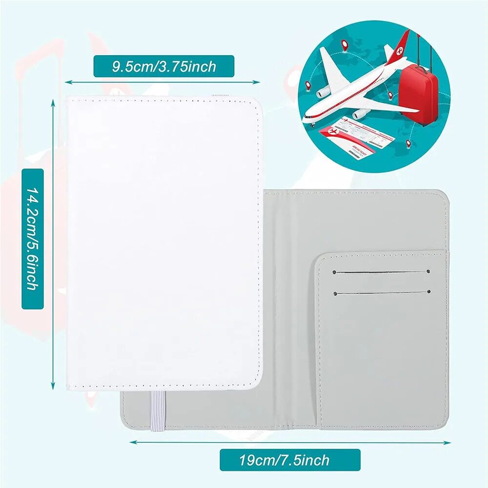 Cross-Border Popular Hot Transfer Blank Passport Holder Multi-Functional Travel Clip Money Leather Clip DIY Portable Protective Cover