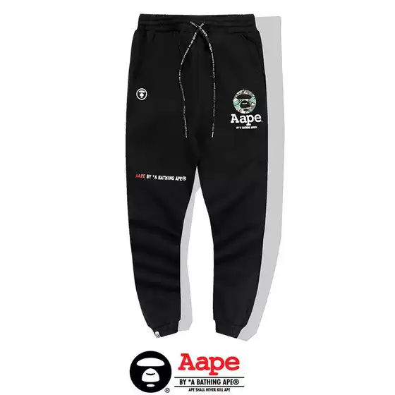 Trendy ape Pants Men's Casual Pants ape-head Pure Cotton Sweat Pants Loose All-match Ankle-tied Pants Sports Pants