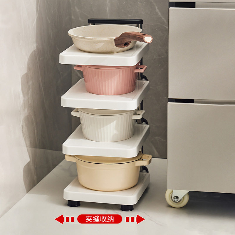 Kitchen multi-layer storage rack floor multi-functional storage rack household microwave oven pot storage display rack