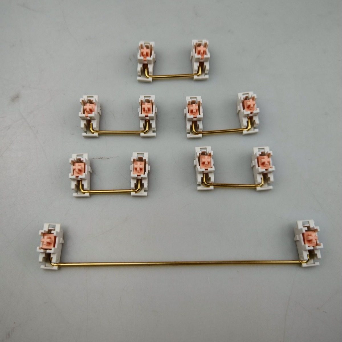 Saint Panda Color Steel Plate Satellite Axis Customized Mechanical Keyboard Accessories 6.25U Gold-Plated Steel Wire Satellite Axis