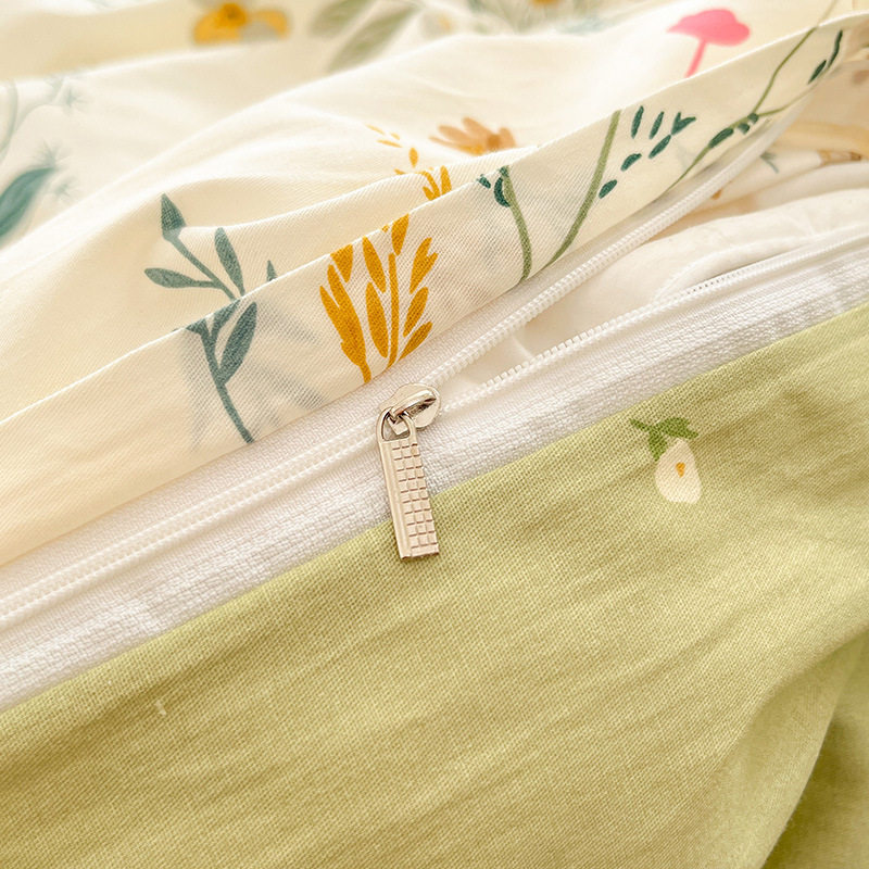 Cotton Four-piece Set Cotton 2025 New Bedding Fresh Floral Quilt Cover Bed Sheet Dormitory Three-piece Set Bedclothes