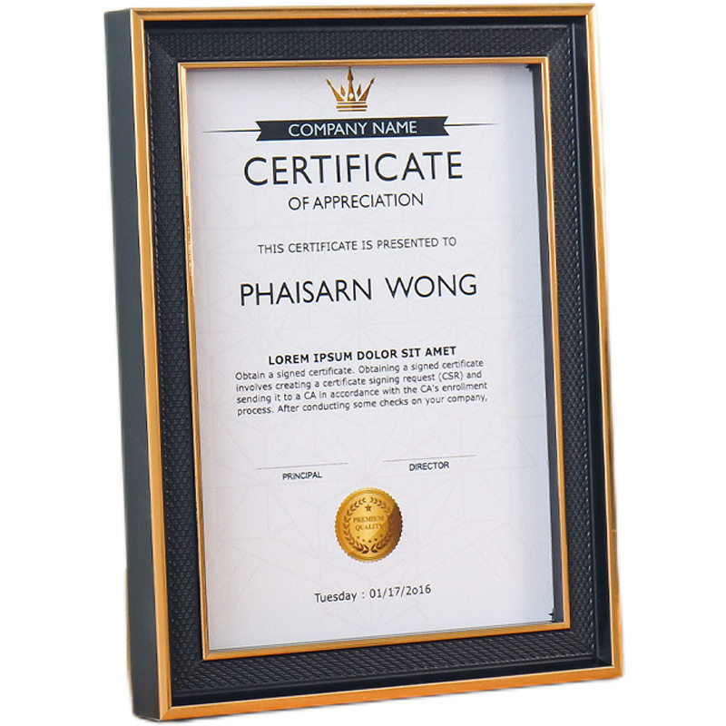 High-grade photo frame decoration honor certificate display frame a4 16-inch authorization letter patent certificate photo frame wholesale hanging