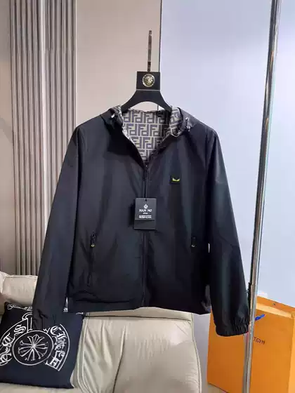 Spring and Autumn New Style Reversible Hooded Jacket Men's Coat Trendy Fashion Versatile Windproof Jacket