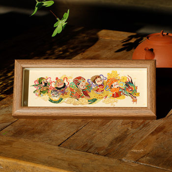 Long term photo frame wholesale calligraphy table new Chinese style national tide porch living room wooden simple table ornaments make a fortune