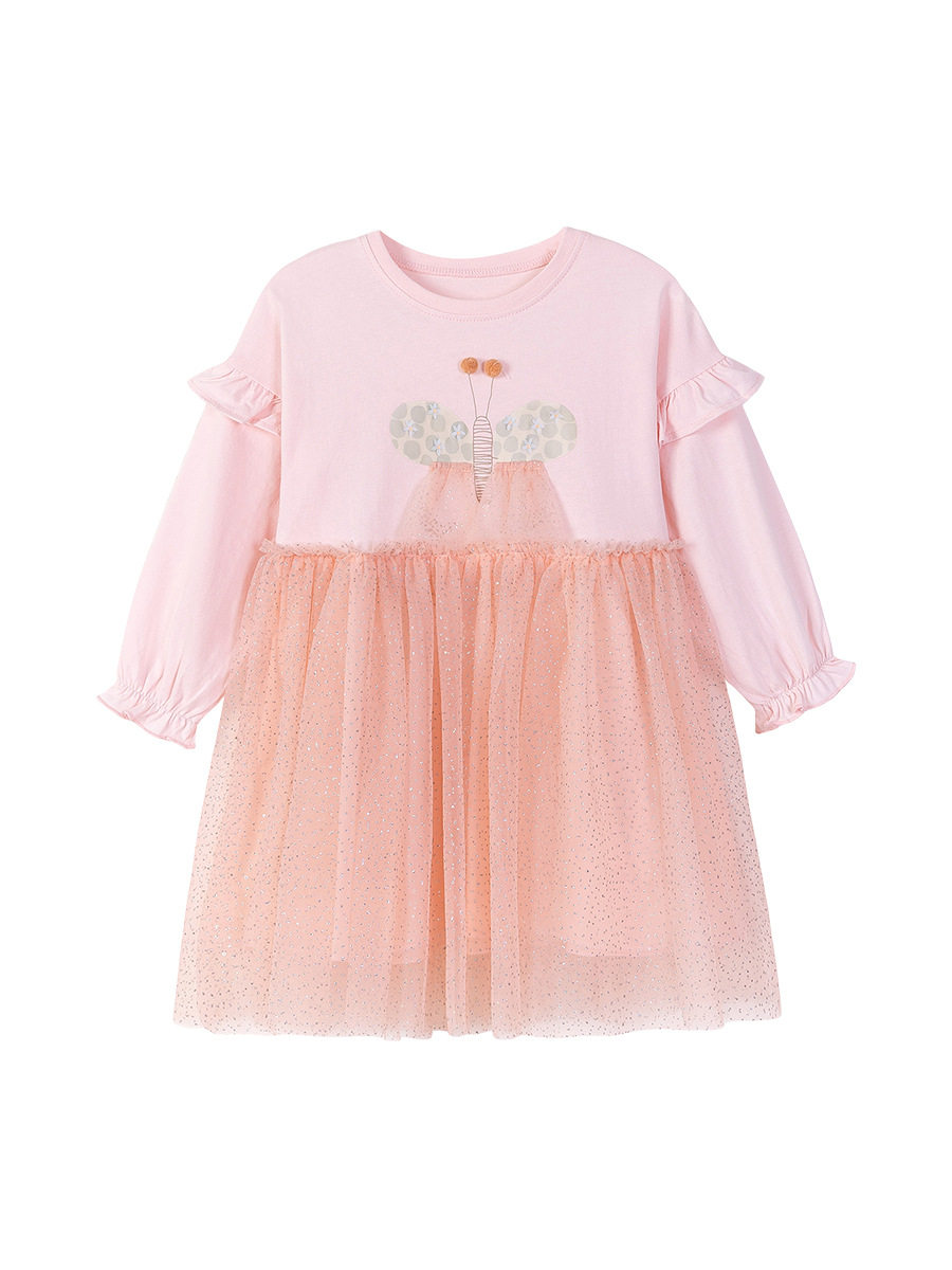 Grosir gaun anak perempuan style, gaun anak perempuan tulle musim gugur, gaun anak lucu