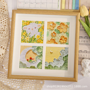 Oil painting stick picture frame diy four-grid nine-grid hand-made creative gift wholesale square photo frame decoration