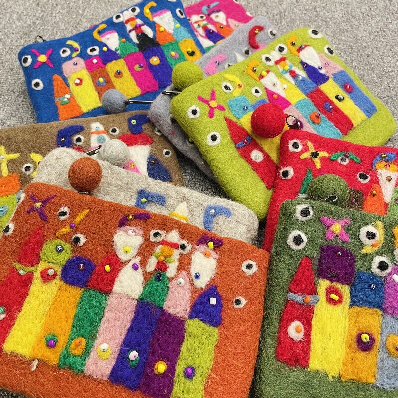 Wool Felt Creative Castle Coin Purse