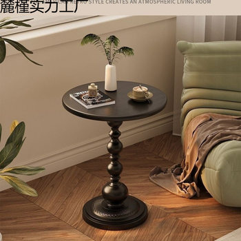 Wrought Iron Bedside Balcony Small Round Table, Vintage Bedside Table, Side Table, Simple Hotel and Guesthouse Sofa