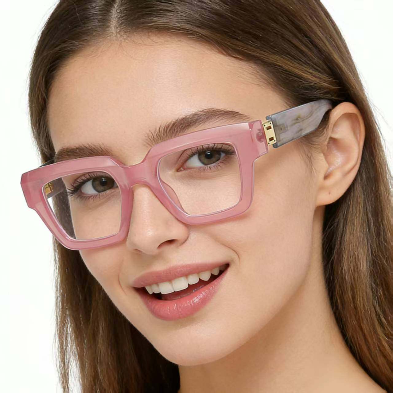 European and American famous glasses frame women's retro marbling women's INS style anti-blue light glasses men and women all-match 9201