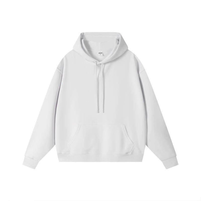 春秋款重磅350g纯棉复合圆领套头卫衣男潮牌纯色简约基础款打底衫