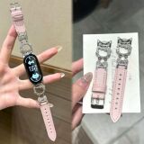 Кожаный ремешок Hello Kitty подходит для браслета Xiaomi 10/8/9 с nfc-ремешком, ремешка для часов Redmi watch4/5
