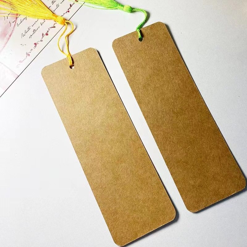 Blank Bookmark Self-written Paper Handwritten Primary School Student Production Material Package diy Handmade Dried Flower Bookmark Card Tassel