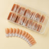 120 Pieces of Gel Coffee Color Base White French Wear Nails Long/Short Chameleon Laser Fake Nails Cross-Border Nails