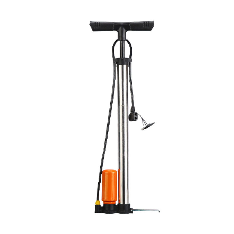 New High-Pressure Pump Portable Bicycle Pump with Air Pressure Gauge Manual Floor-Standing Universal Pump