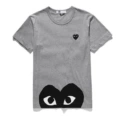 Gray lower half black heart