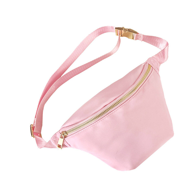 厂家直销尼龙防水腰包户外活动收纳包运动斜挎包马卡龙色跑步腰包