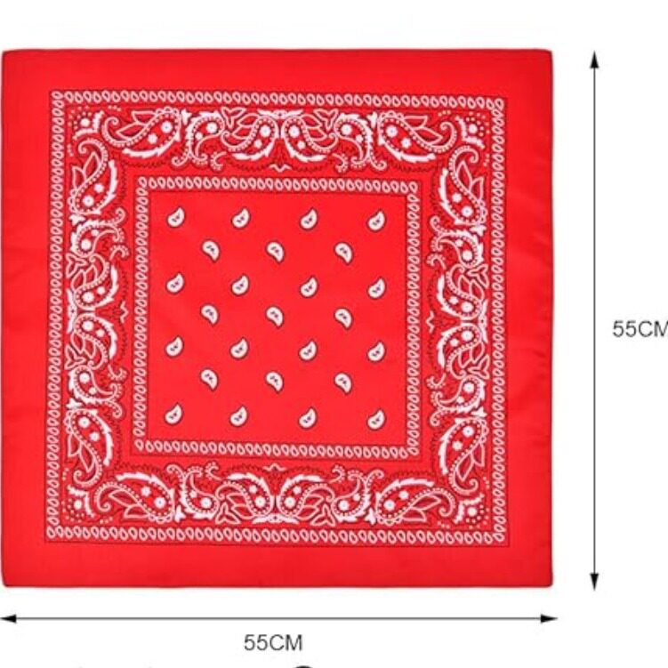 Polyester 55x 55 Paisley Cashew Flower Amoeba Square Scarf Hip-hop Street Dance Riding Scarf Melon Flower Handkerchief