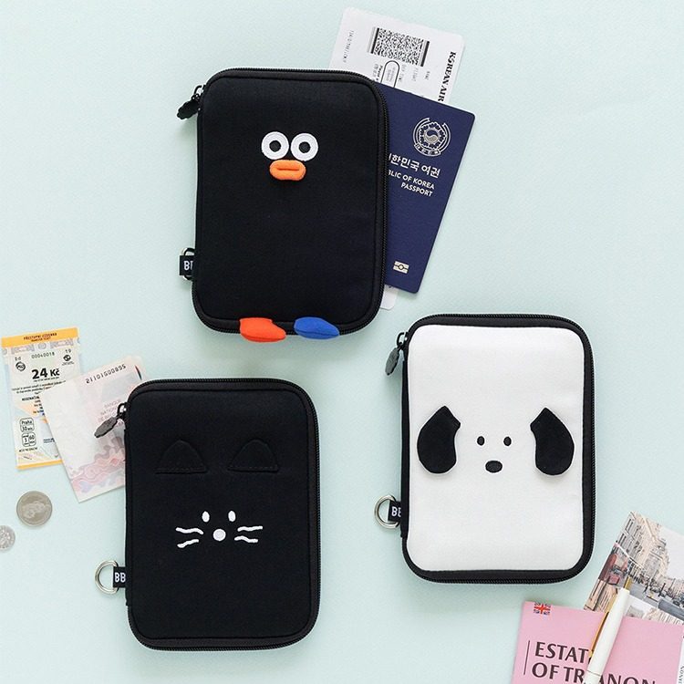 South Korea Romane Passbook Bag Multi-compartment Travel Carry-on ID Card Holder Cash Bill Storage Coin Purse
