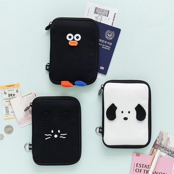 South Korea Romane Passbook Bag Multi-compartment Travel Carry-on ID Card Holder Cash Bill Storage Coin Purse