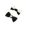 1 Piece Korean Princess Cute Shoe Flower Black and White Double Color Fabric Design Bow Shoe Clip High-End Shoe Flower