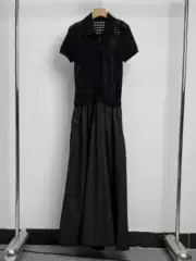 High-Quality Qr Code-Scannable Rl Women's Clothing, Summer Knitted Cotton Dress, Korean Ins Style, Hollow-Out Knit