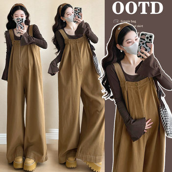 Pregnant women's clothing spring and autumn 2025 new suit fashion age-reducing suspenders loose high-end casual jacket women