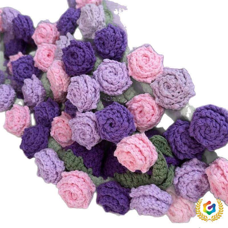 ✅ Gradient Purple Pointed Rose Bouquet Blanket Finished Product Eternal Flower Nap Blanket Hand-Woven Decorative Blanket