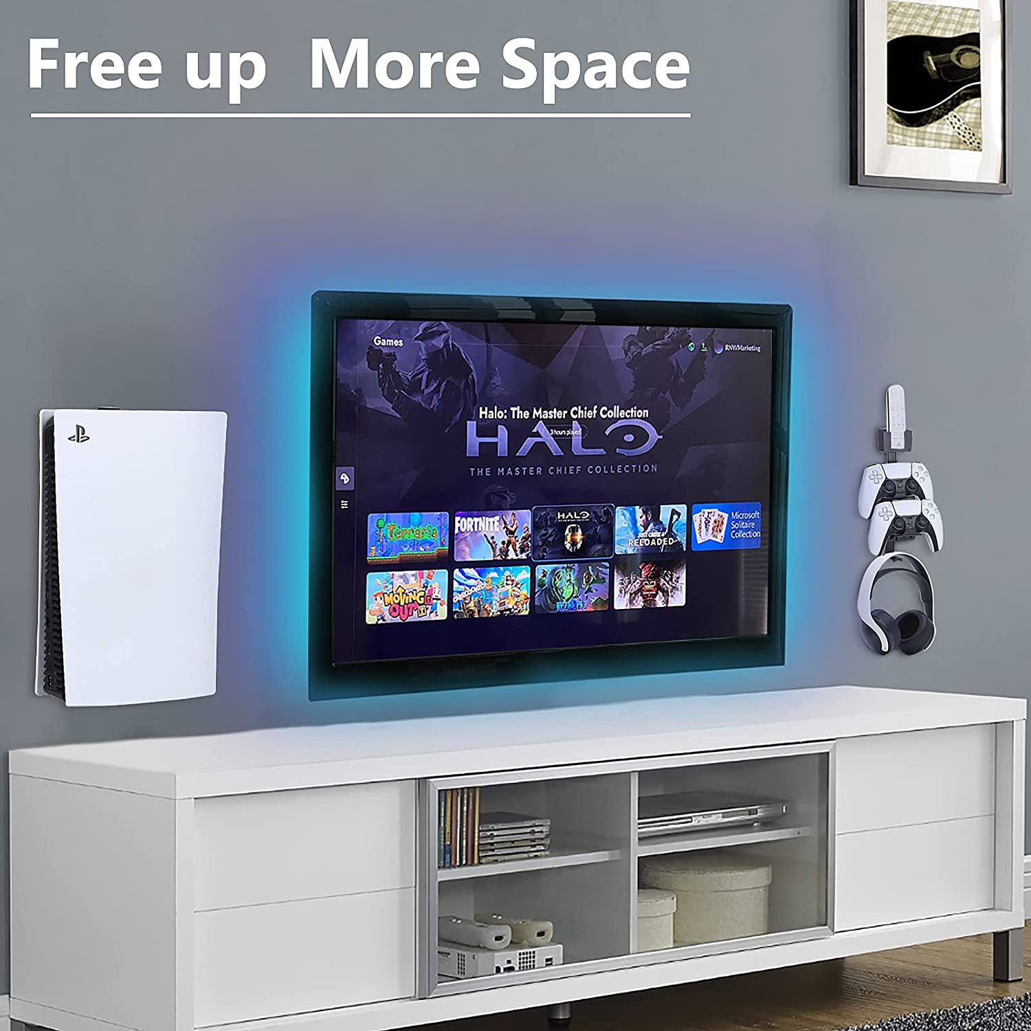 PS5 game console Universal Wall Mount host storage bracket gamepad headset rack PS5 host bracket