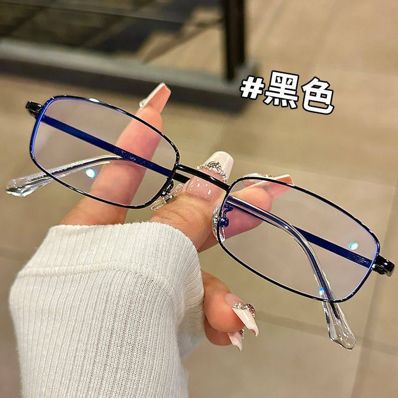 Flat light with anti-blue light degree gold wire small frame ultra-light eye plain eye frame frame male frame female myopia can match