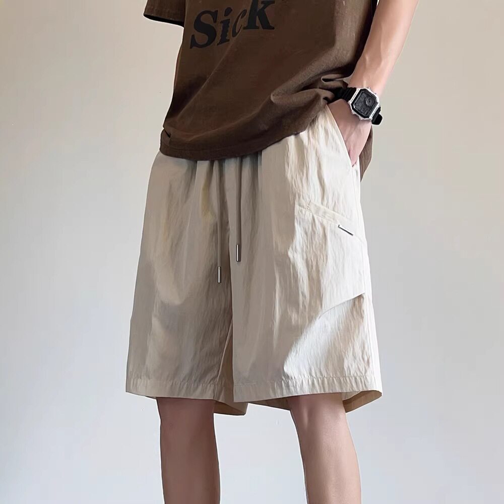 日系cityboy纯色工装短裤男士夏季外穿薄款宽松休闲男生五分裤子