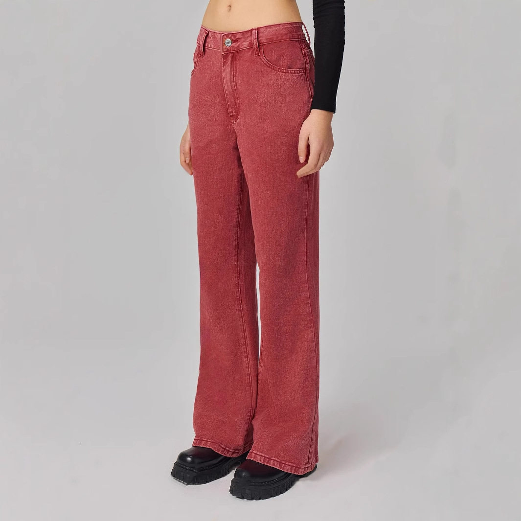 Womens Casual Wide Leg Straight Leg Jeans High Quality Denim Comfortable Fit Trendy Style Perfect for Everyday Wear