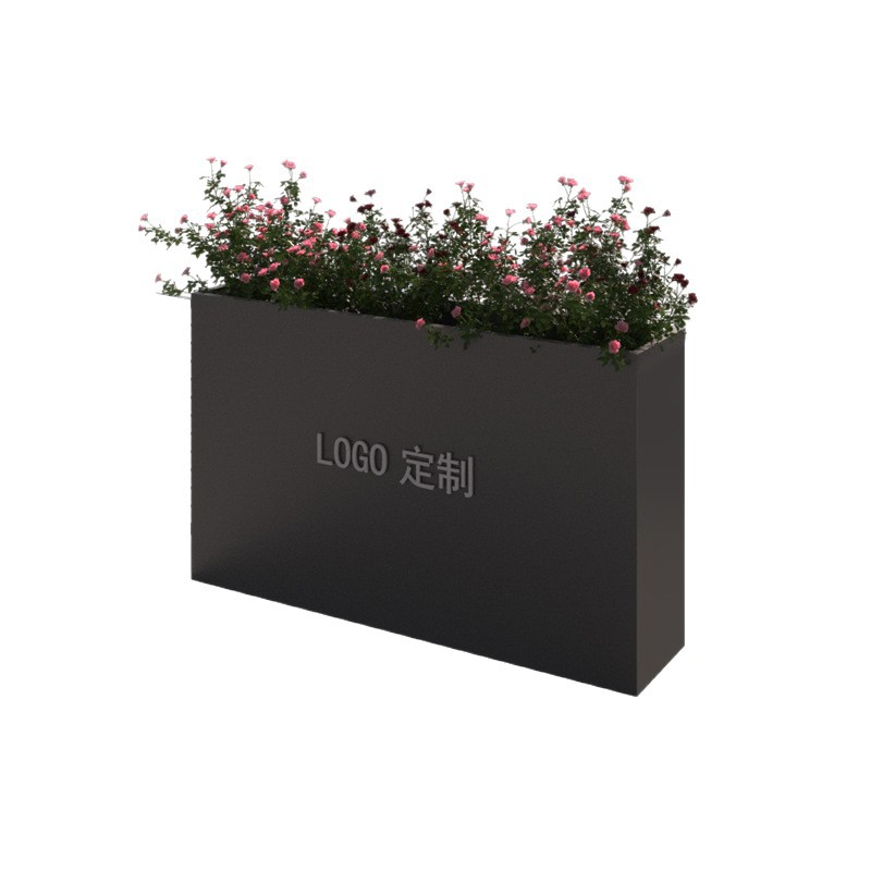 Stainless Steel Flower Box Stool Outdoor Iron Galvanized Steel Combination Flower Trough Commercial Street Square Courtyard Balcony Planting Box
