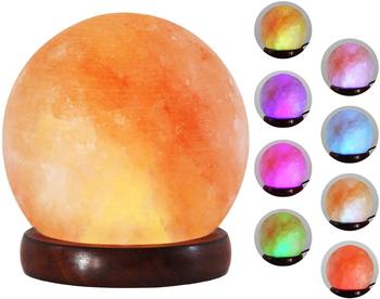 USB spherical Himalayan crystal salt lamp ball night light warm light seven-color light Factory Direct LED salt lamp