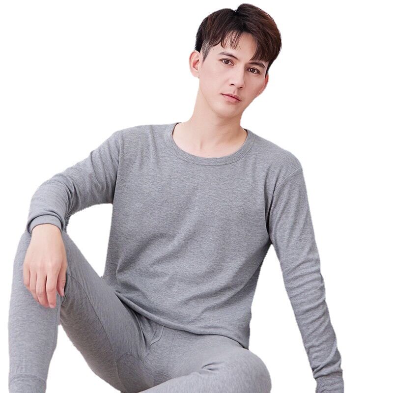 New Spring and Autumn Autumn Clothes and Autumn Pants suit Men's Middle-aged and Elderly People's Thermal Underwear Sweater and Pants Leggings suit Men