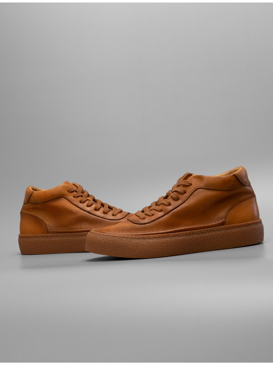 Giày sneaker nam da bò màu nâu dễ phối đồ — Màu nâu