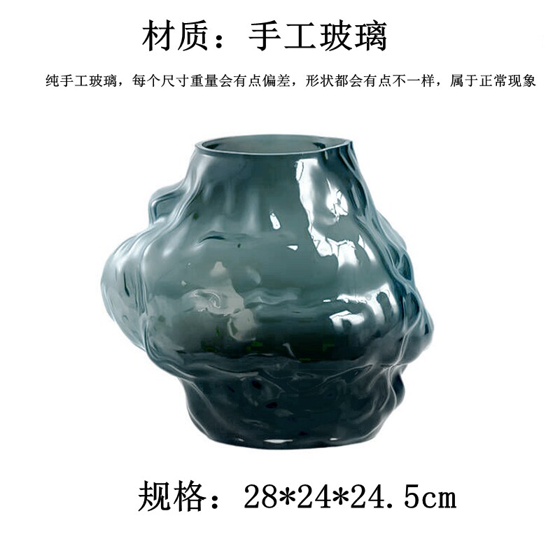 轻奢现代玻璃花瓶多款样板间售楼处北欧家居客厅餐桌软装家居饰品