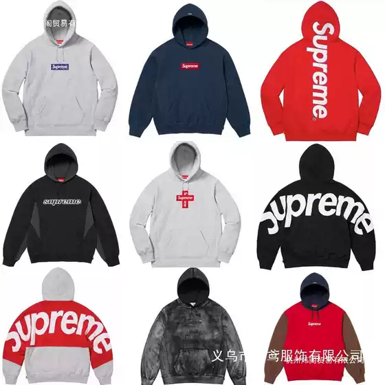 Cross-Border Classic Sup Baoli Collaboration Printed Fleece-Lined Crewneck Pullover Sweatshirt for Men and Women, Wholesale and Dropshipping