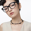 Vintage Black Onyx Necklace Women's Summer Niche Design Collarbone Chain Beaded Necklace Women's All-match High-end Necklace