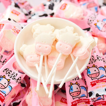 Cow Head Lollipop Cow Head Milk Candy Wedding Candy Internet-Famous Dry Milk Tablets Children's Snacks Bulk Wholesale